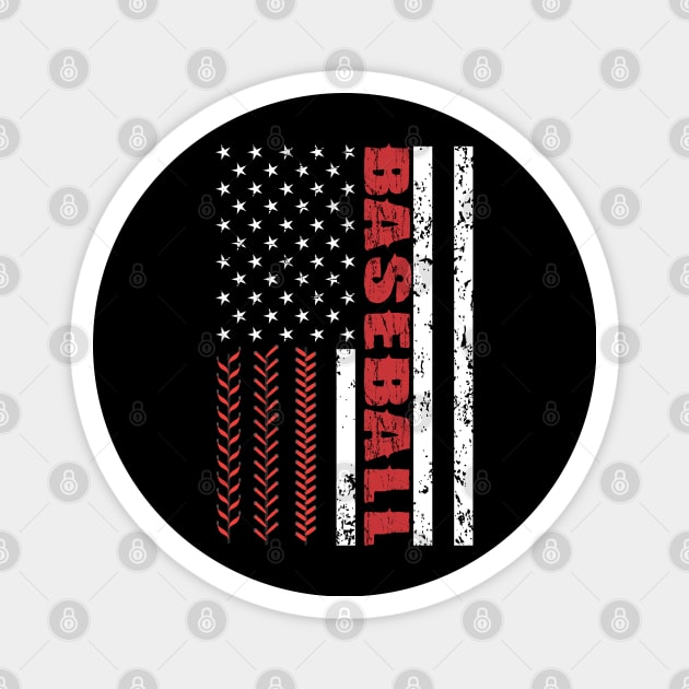 Baseball American Flag - US Sports Magnet by Pannolinno